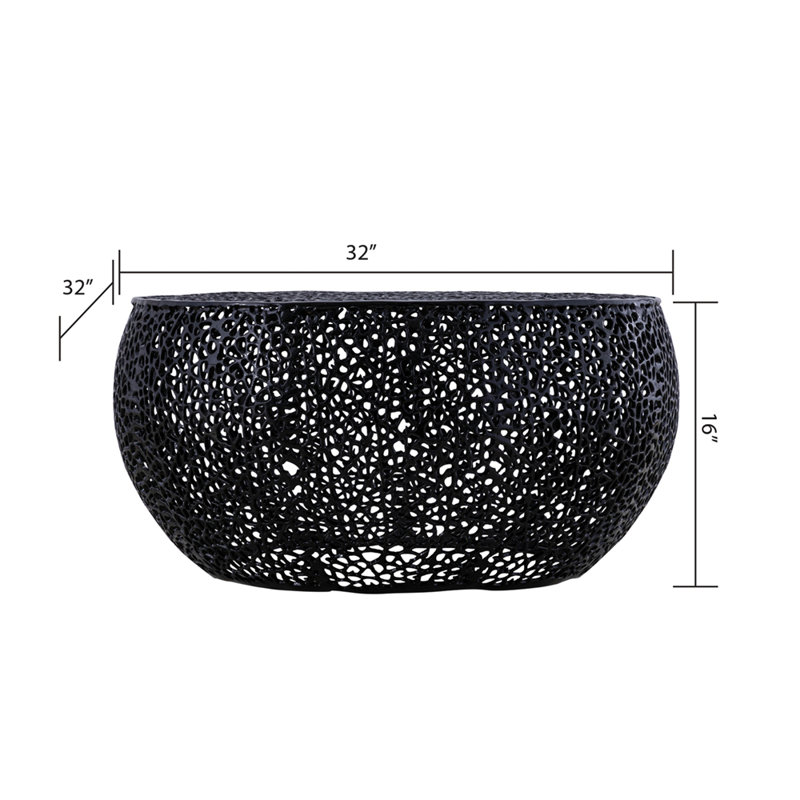 Table basse ronde, Noir