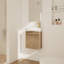 Comptoir de salle de bain mural compact - 16 po, portes à fermeture en douceur, lavabo pour petites salles de bain avec portes en céramique, portes de fermeture