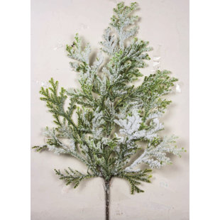 20 Pcs Glitter Artificial Pine Needles- 10.6 Fake Foliage Pine Stems  Picks- Sil