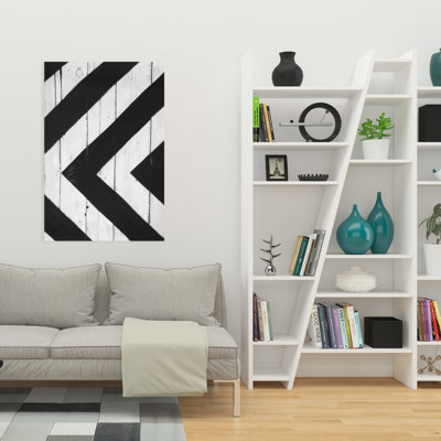 Rhombus on Wood - Rustic Black Canvas Home Decor Art