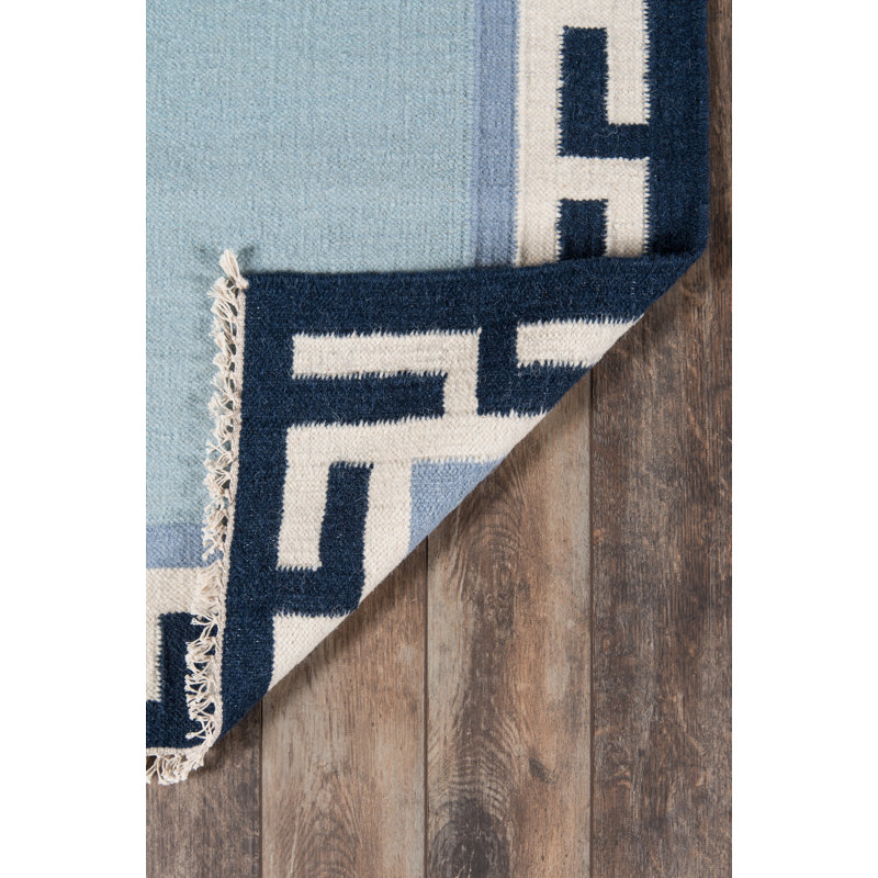 Thompson Wool Area Rug in Blue, Rectangle 7'6" x 9'6"