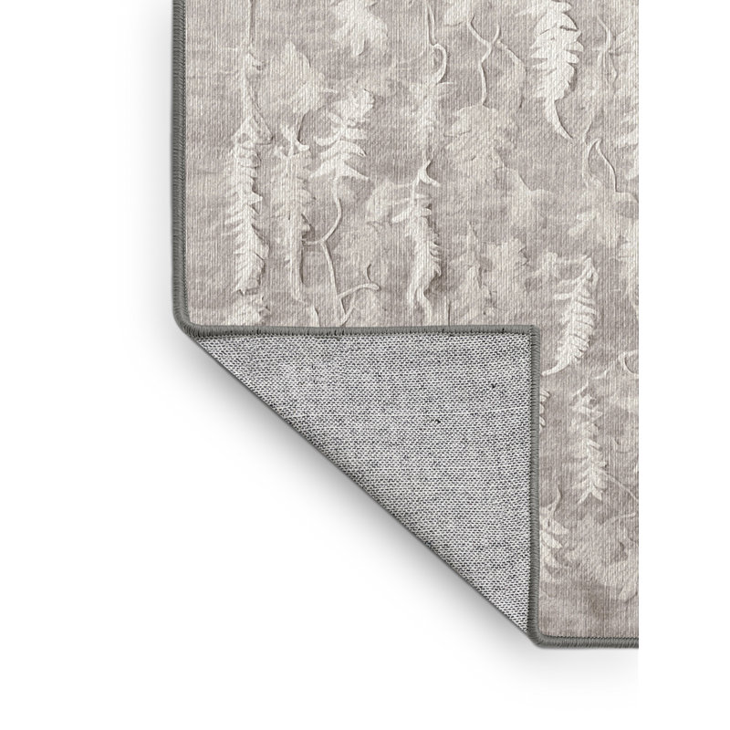 Machine Washable Gray Area Rug, Rectangle 2' x 3'