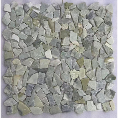 Jade Flat Random Sized Marble Mosaic Tile in Green