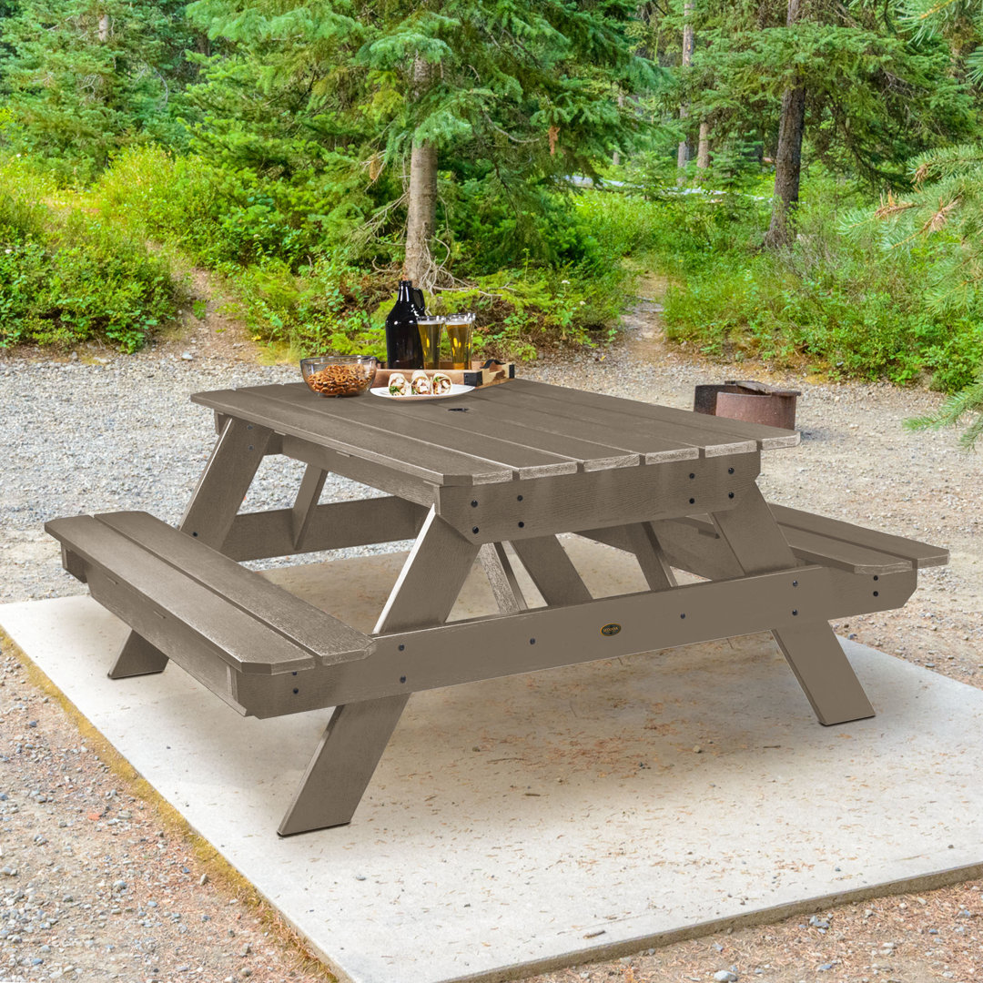 Maura Rectangular 6 - Person 72" Long Picnic Table Rosecliff Heights Frame 