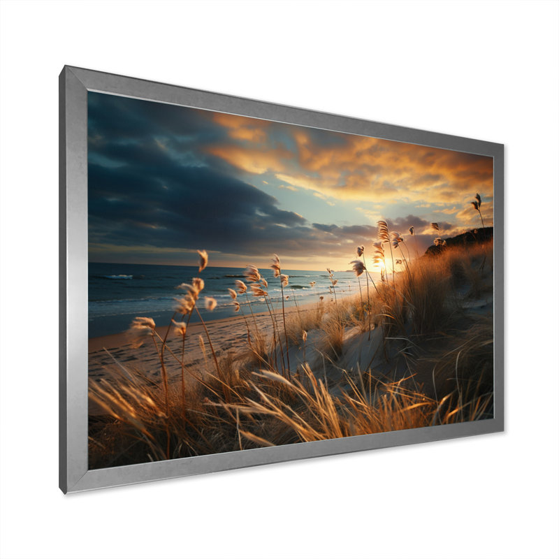 Golden Sands A Envoûtant VII sur toile, H 24 po x l 32 po, Cadre simple argenté