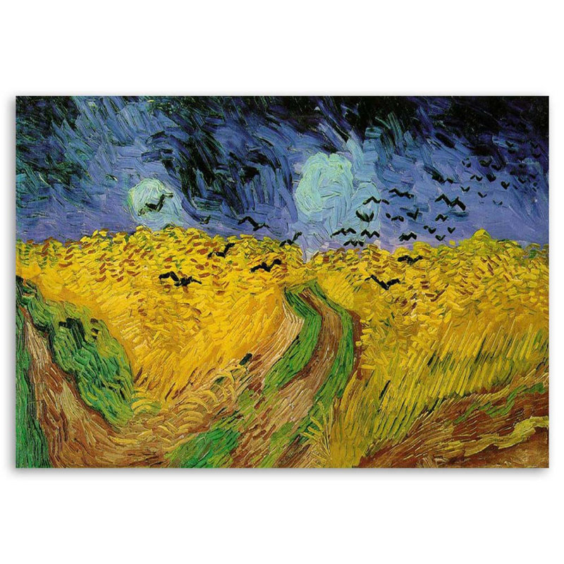 Wheatfield With Ravens - No Frame Print on Canvas, 70cm H x 100cm W