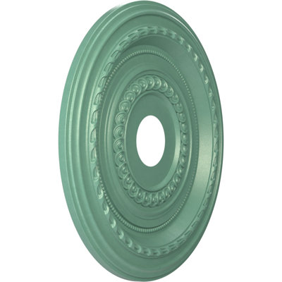 19"OD x 3 1/2"ID x 1"P Cole Thermoformed PVC Ceiling Medallion (Fits Canopies up to 5 1/8"), Universal Pearl Metallic Sea Mist