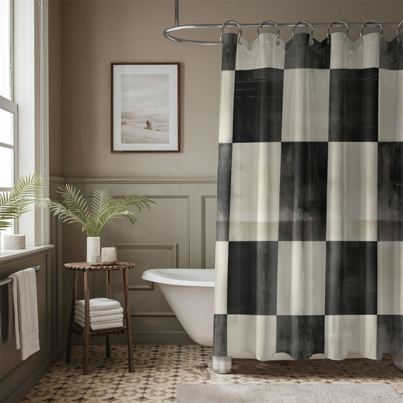 Faded Plaid - Premium Shower Curtain, 74"H x 71"W