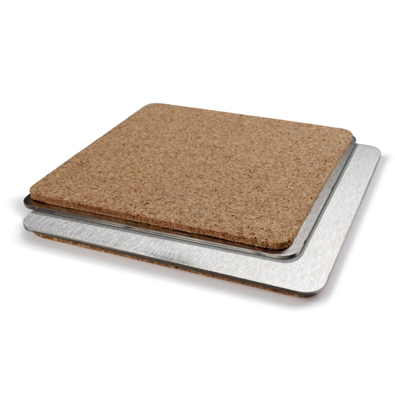 Miami Dolphins Stainless Steel and Cork Coaster Set