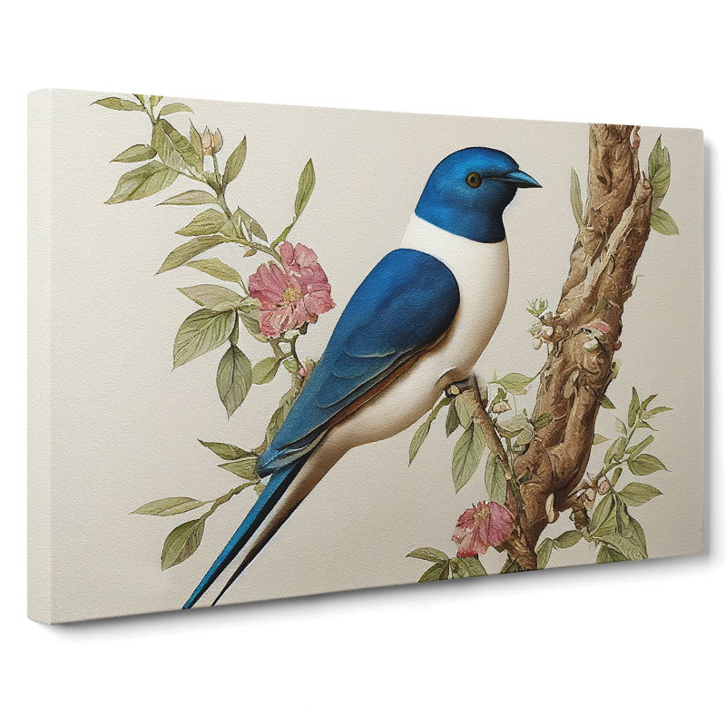 Watercolour Swallow Bird Vol.3 - Wrapped Canvas, 40cm H x 60cm W x 3cm D