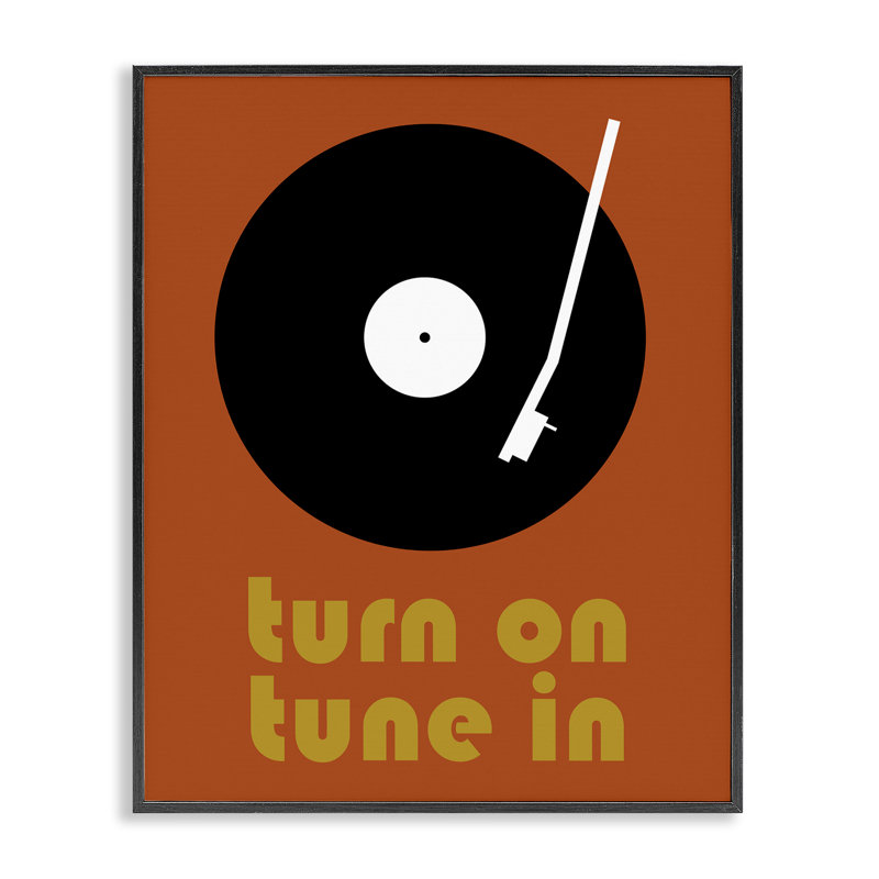 Turn On Tune In Giclee encadrée, design par Tom Quartermaine, Giclée noire de minuit encadrée, H 20 po x l 16 po