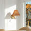 Applique murale en or brossé 8 po avec abat-jour en rotin naturel Chetopa-129402201