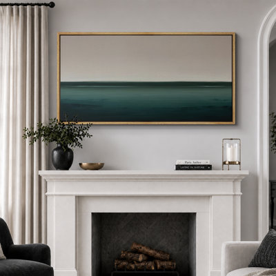 Large Framed Canvas Print Wall Art - Neutral Abstract Landscape Print for Minimalist Modern Wall Decor