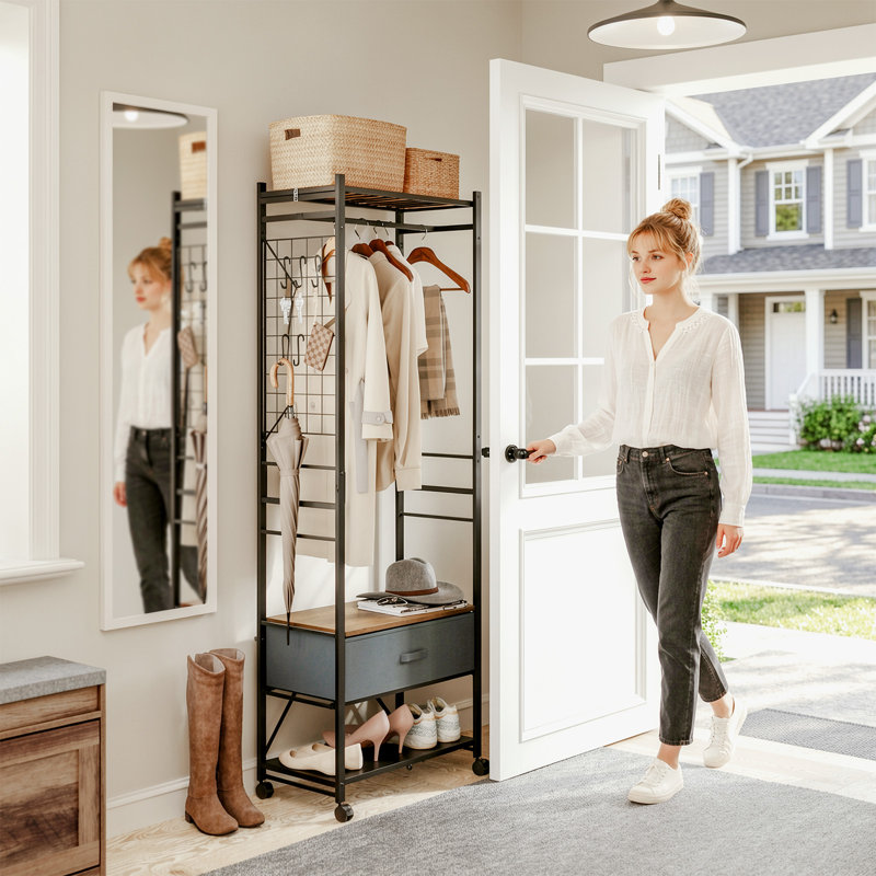 60.5 cm Rolling Clothes Rack