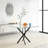 Brintney Contemporary Square Clear Dining Tempered Glass Table with Stainless Steel Legs,dinning table,dining room table-2131067560