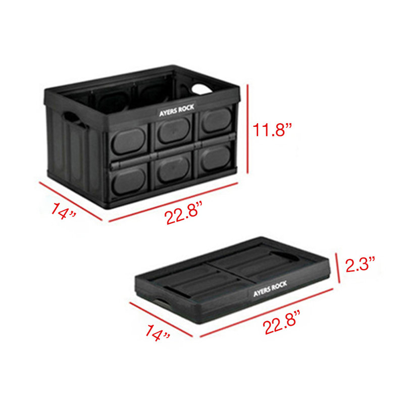 Hitrons Solutions AYERS ROCK  open type camping folding box table Plastic Storage Tub & Tote, Black