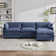 Redenius L-Shape Boucle Upholstered Sectional Sofa With Armrest