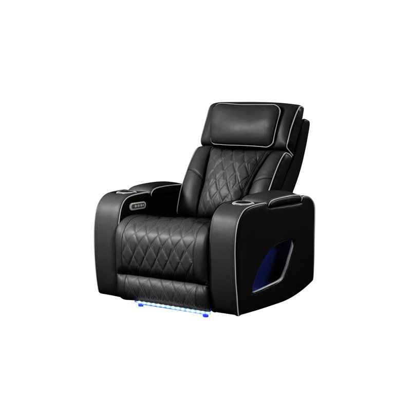 Fauteuil inclinable de style moderne en bois avec fonction de massage incluse - noir, Noir