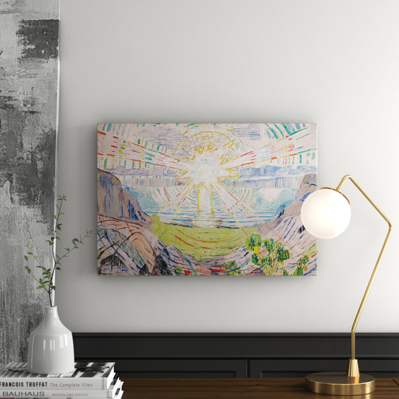 The Sun, 1916 #2 by Edvard Munch - 1 Piece Wrapped Canvas Wall Art, 66.04 cm H x 45.72 cm W, White Framed