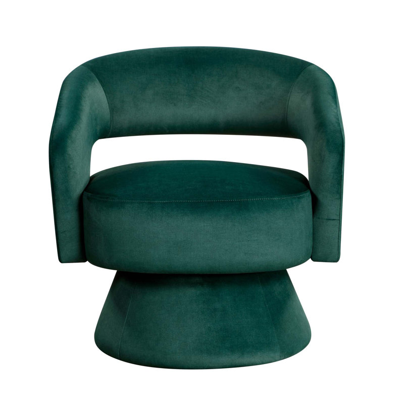 Fauteuil d'appoint pivotant de luxe moderne en velours de bois massif 1pc, Vert