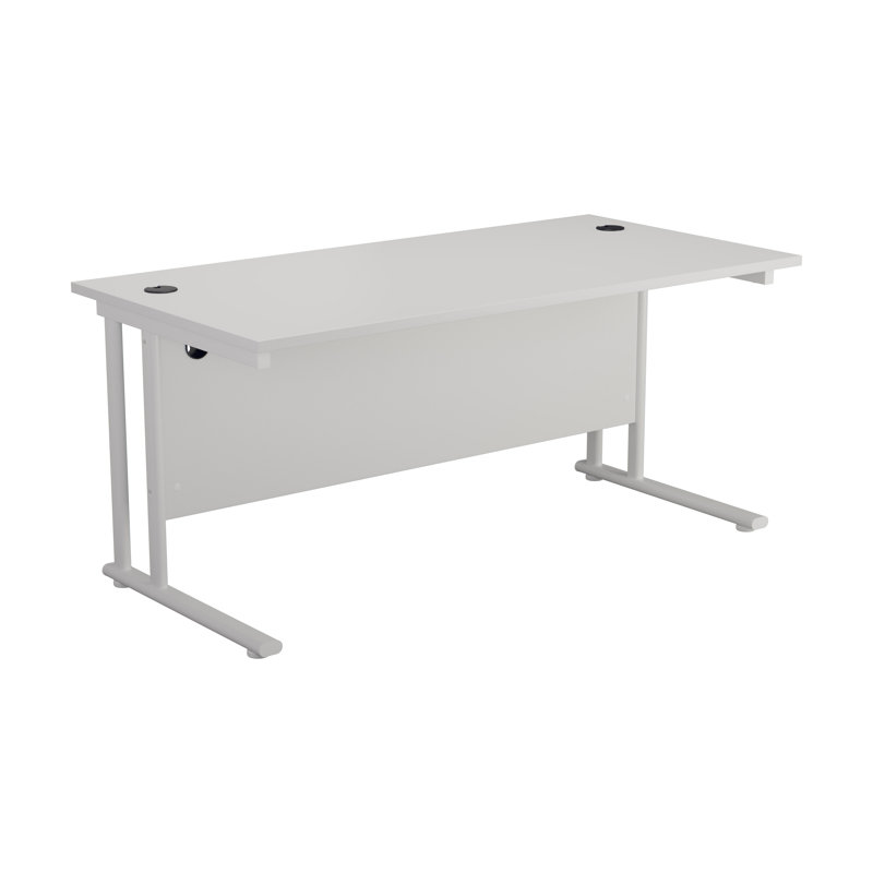Metal Base Desk Shell, 73cm H x 120cm W x 80cm D, White - White