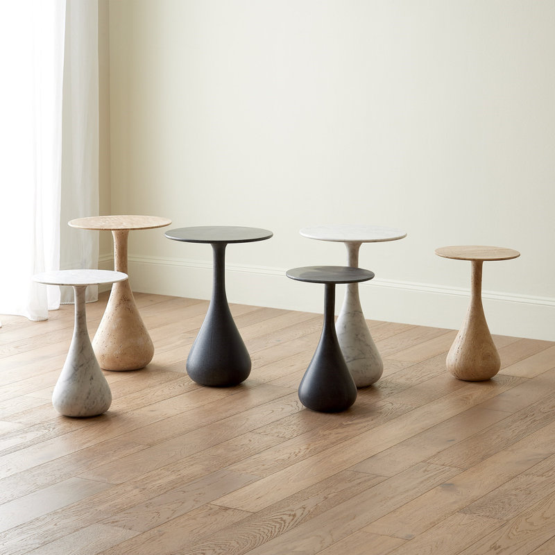 Marble End Table, 21" H x 14.75" W x 14.75" D
