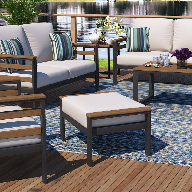 Repose-pieds d'extérieur avec coussin Sunbrella®