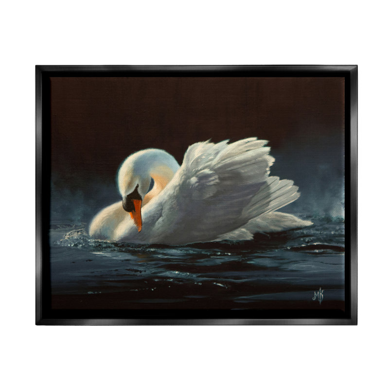 Stupell Industries, cygne au clair de lune, art de la giclée encadrée par Mark Kelso, H 25 po x l 31 po x P 1,7 po