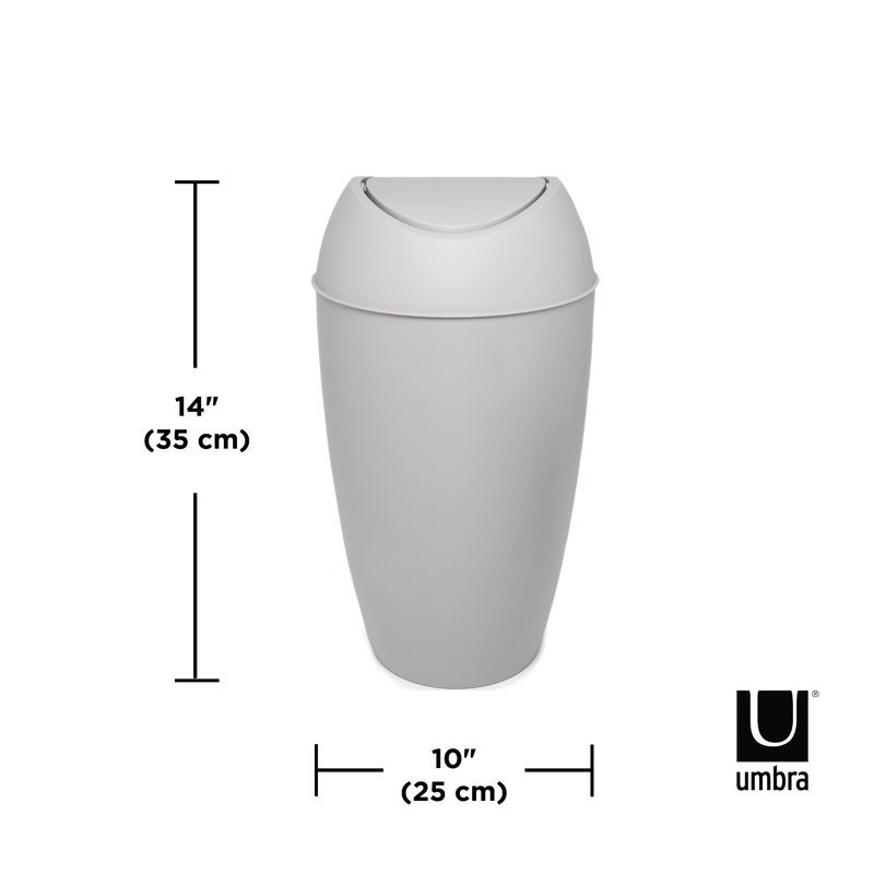 Poubelle pivotante en plastique 2,2 gallons Twirla, Gris