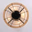 Plafonnier encastré 4 lumières 19 pouces Boho, cadre en métal noir avec abat-jour en corde de papier tissé à la main, sans ampoules incluses-1606488969