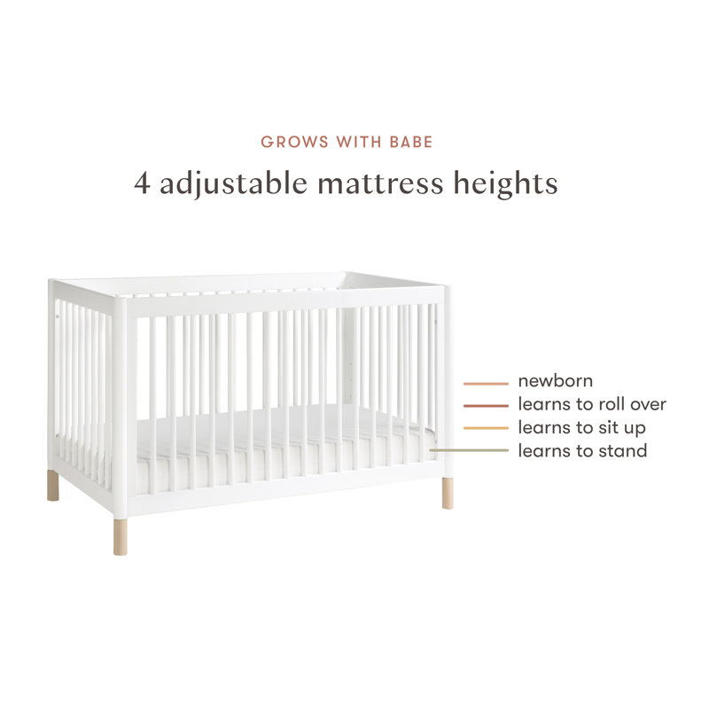 Gelato 4-in-1 Convertible Crib, White/Washed Natural