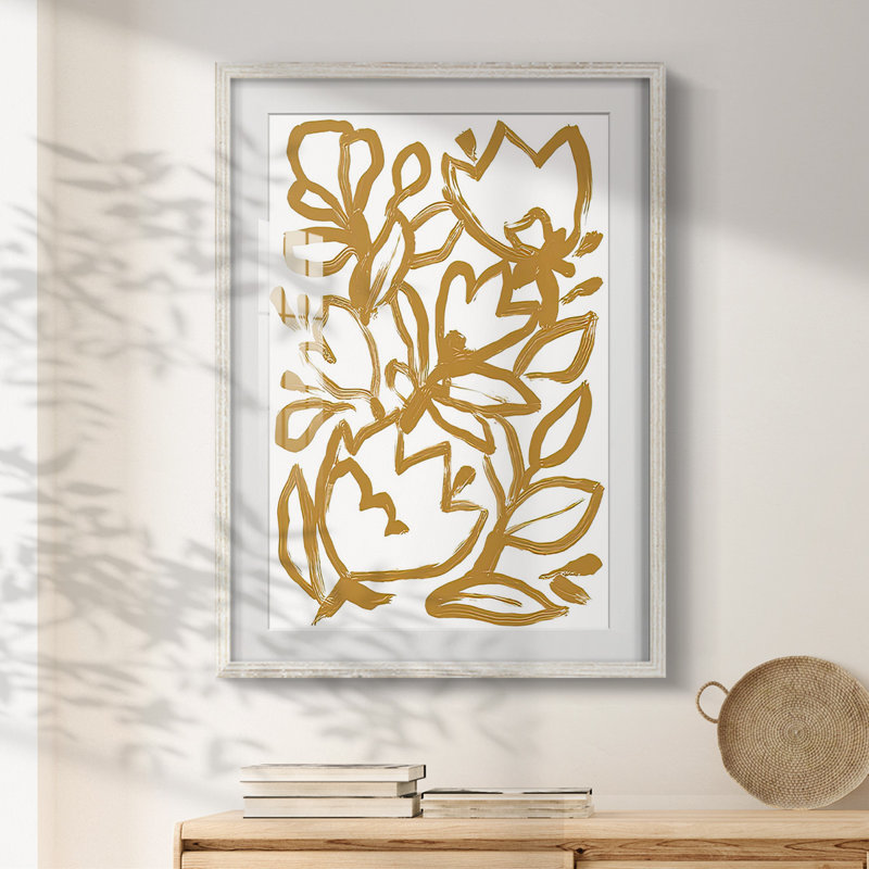 Blockbrush Garden II - Impression encadrée, H 19,5 po x l 16,5 po, Blanc