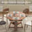 Extendable Round Dining Table For 4-8, 43.3" To 59" Convertible Oval Kitchen Table With Storage Shelf, For Small Space, Breakfast Nook, Apartment, Modern Farmhouse