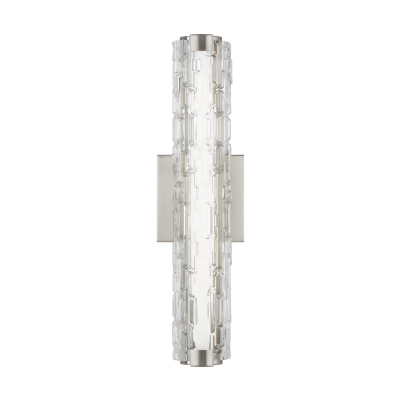 Cutler 18" Staggered Glass LED Sconce from Visual Comfort Studio, Satin Nickel