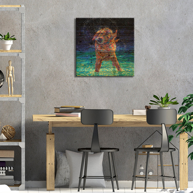 « moonlight nage » par iris scott, reproduction d’impression, H 26 po x l 26 po x P 1,5 po, Bois