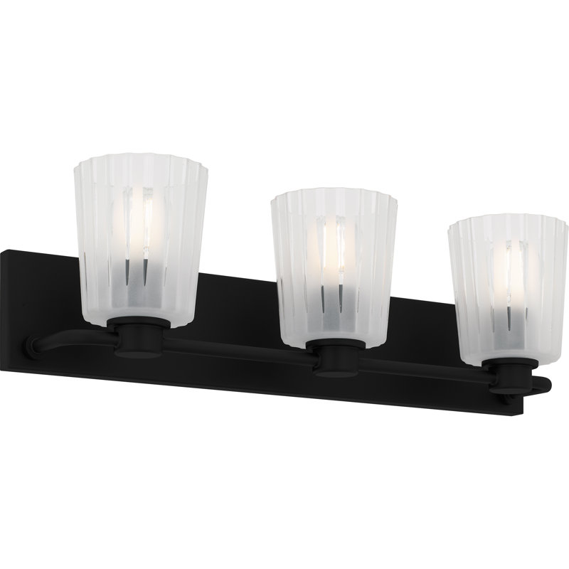 Alkis 3-Light Matte Black Bath Light