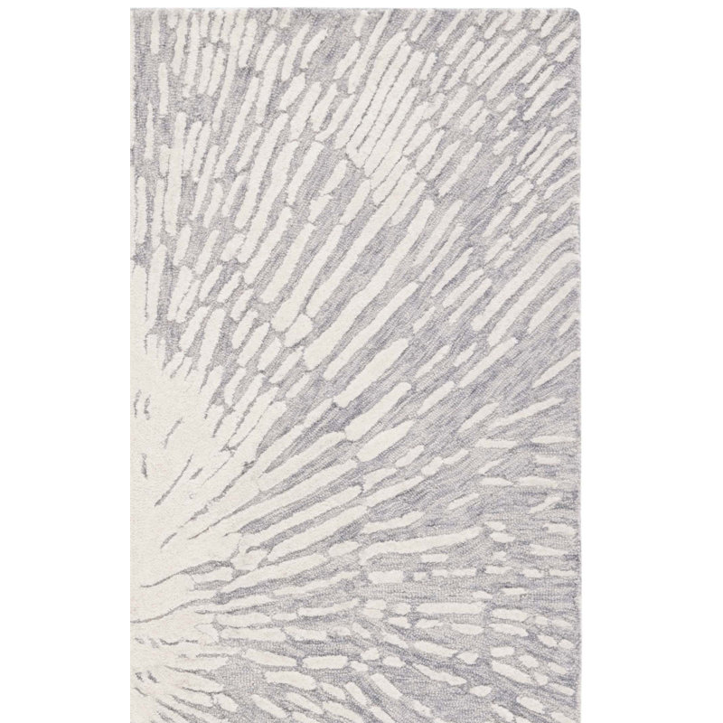 Bargneare Hand Tufted Wool And Cotton With Latex Abstract Rug, Rectangle 8' x 10'