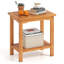  2 pièces 2 pièces Table de bout d'extérieur en bois d'acacia avec plateau à lattes-1787327308