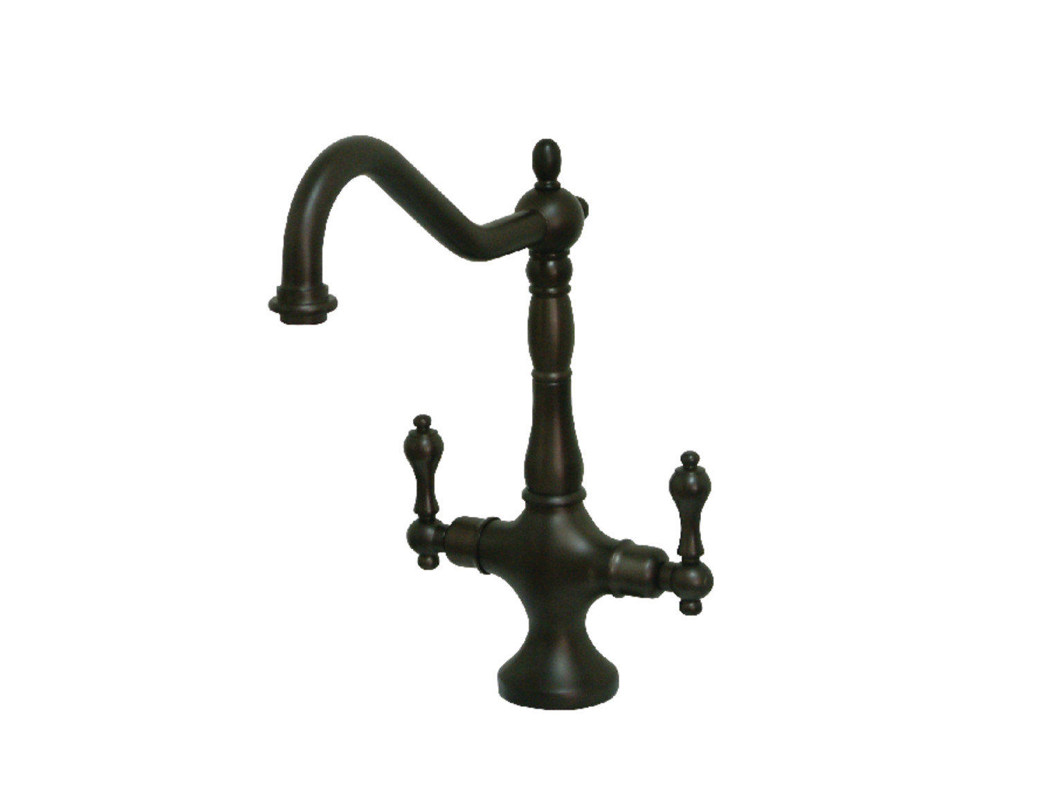 Kingston Brass Heritage Two-Handle Deck Mount Kitchen Faucet, Oil Rubbed Bronze, Without Spray