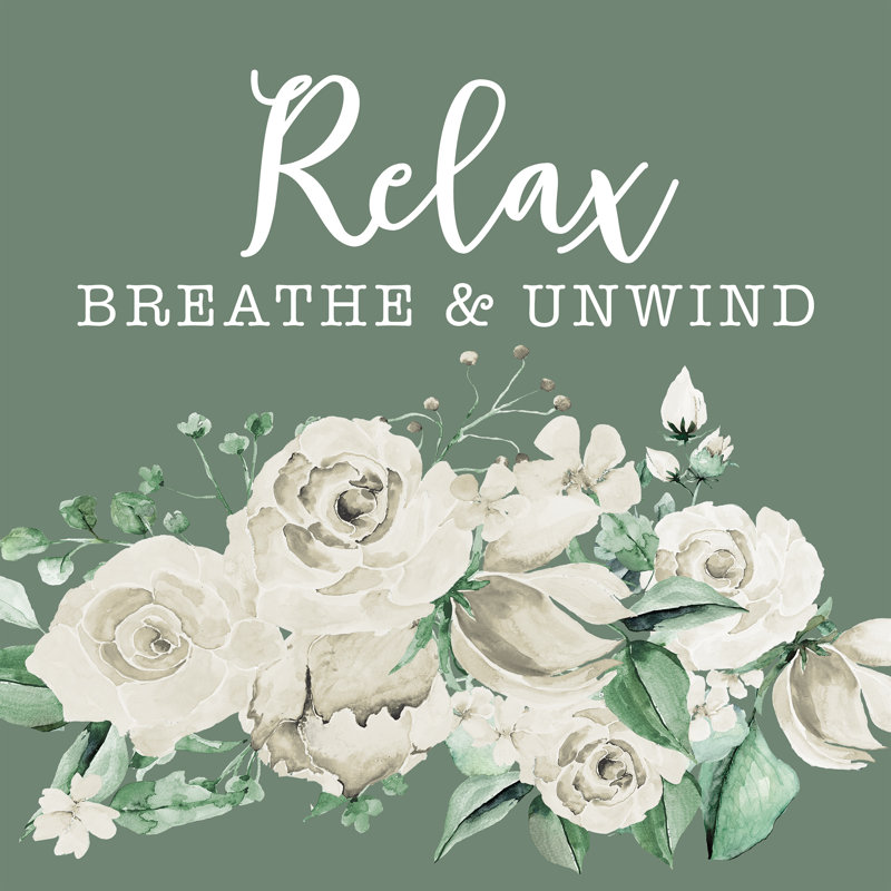 Relax par Inconnu, Papier avec cadre unique doré, H 20 po x l 20 po, Blanc / Blanc