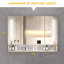 Armoires de salle de bain modernes de 39 po x 28 po, armoires à pharmacie avec miroirs et lumières DEL, armoire de rangement de salle de bain avec compartiments de rangement à plusieurs niveaux