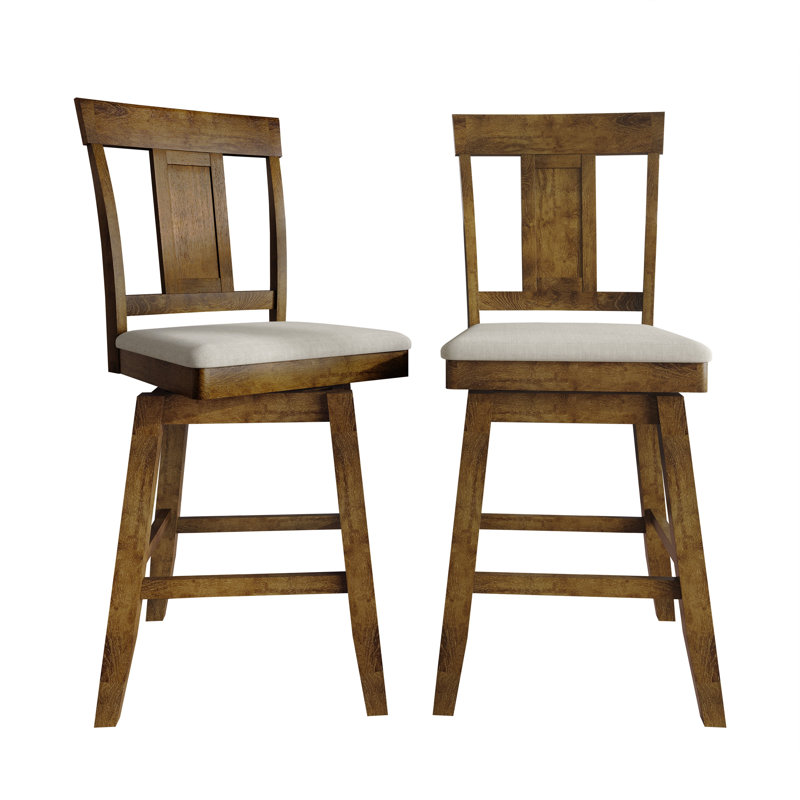 5-Piece Counter-Height Round Dining Set with Upholstered Splat-Back Chairs, Brown, Brown