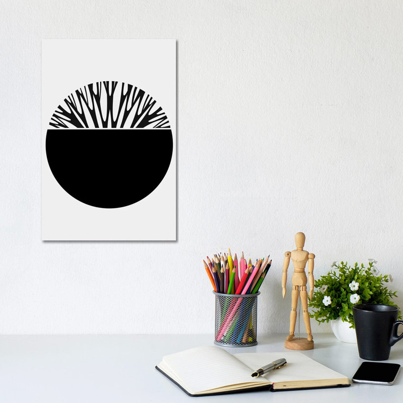 Abstractika - Black by Kubistika - Painting on Canvas, Wrapped Canvas, 30.48cm H x 20.32cm W x 1.91cm D