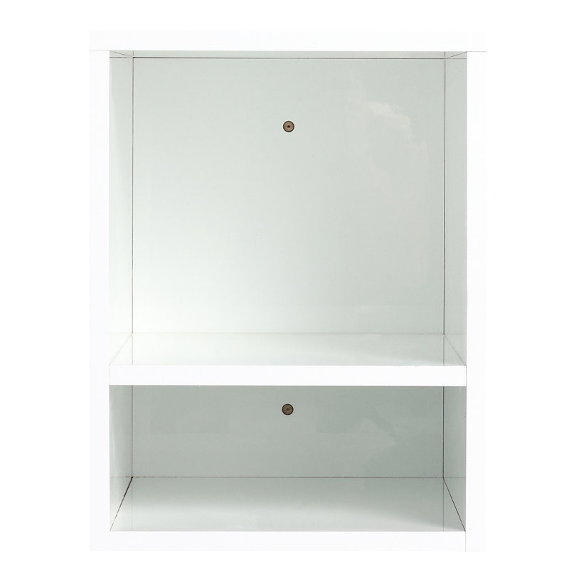 Wall Mounted 12 Inch Small Shelf Units, Glossy White - Good For Bathroom, Bedroom, Kitchen Units Storage, Kitchen, Storage Room