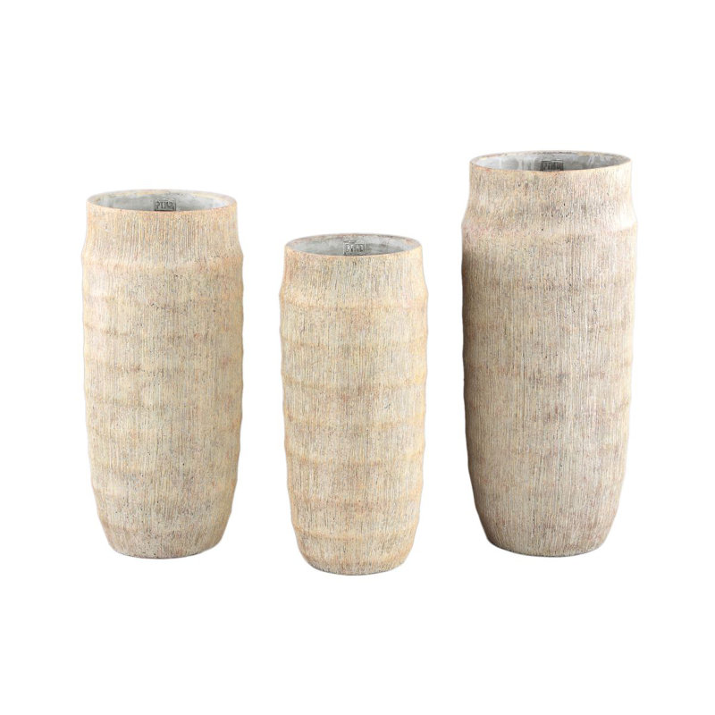 sary Ceramic Indoor Pot Planter, 50cm H x 22cm W x 22cm D, Cream