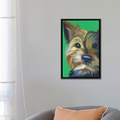 «Yorkshire Terrier On Emerald» par Kirstin Wood, impression sur toile