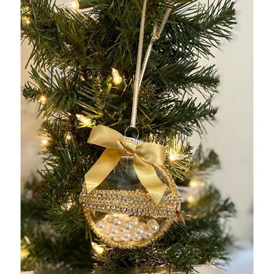 Gold Collection Ornaments / Gold Rhinestone with Pearls inside