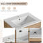 Meuble-lavabo sur pied simple 35,87 po avec plateau en céramique Ilit