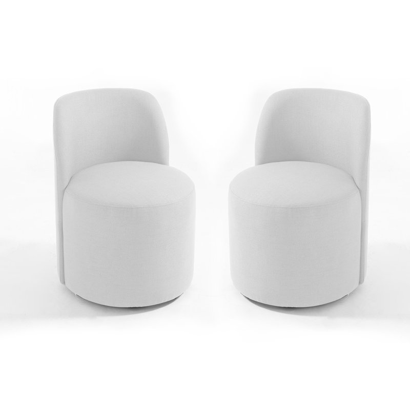 Ensemble de 2 chaises de baril Minimalist, Lin beige