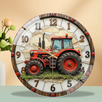 Horloge murale rouge 12 po
